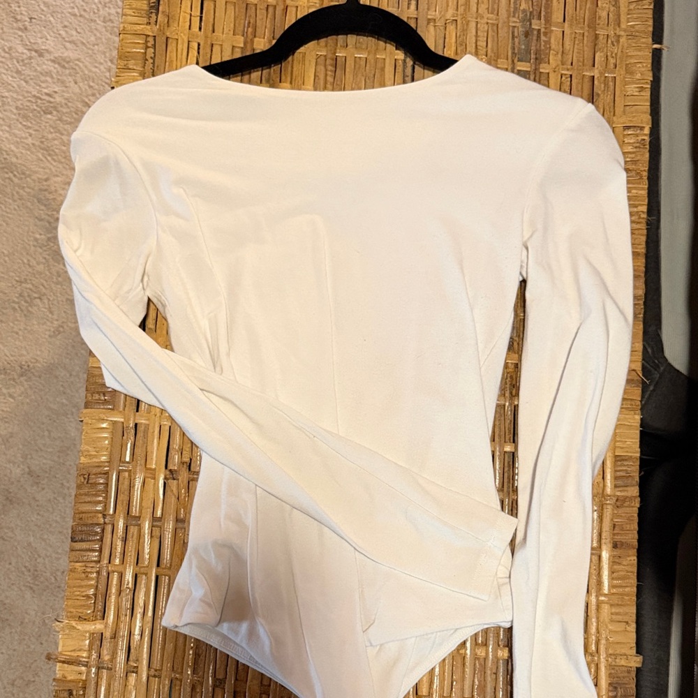 Nuuds white cotton crewneck bodysuit